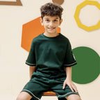 Boys green minimalist oversized co ord set - BSK0001
