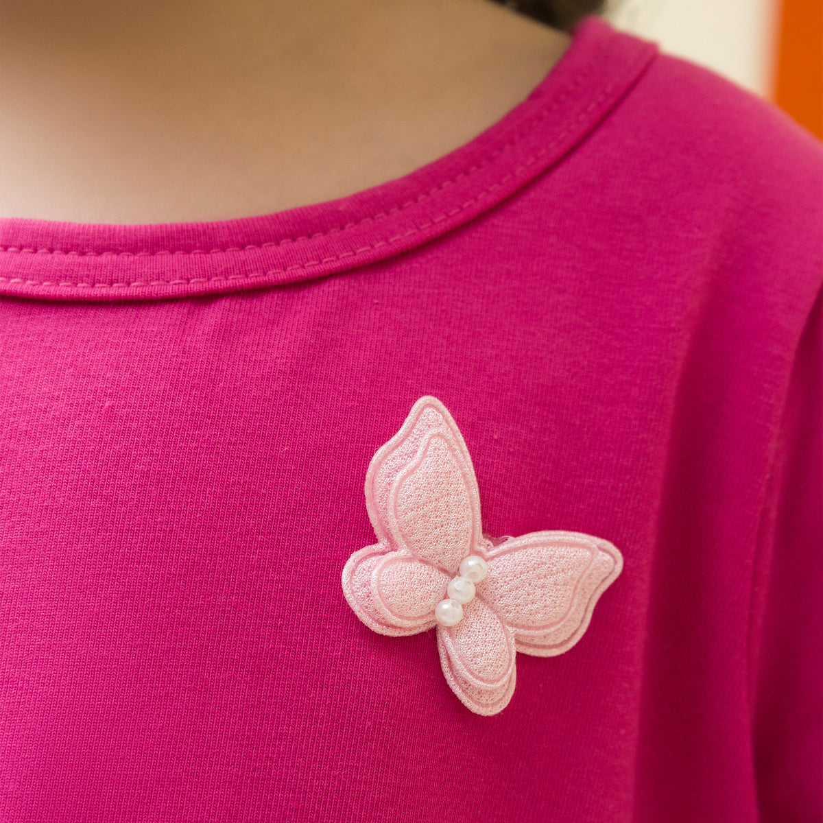 girls soft pink knit and woven flair dress - GTW0014
