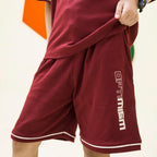 girls maroon minimalist oversized co ord set - GSK0002