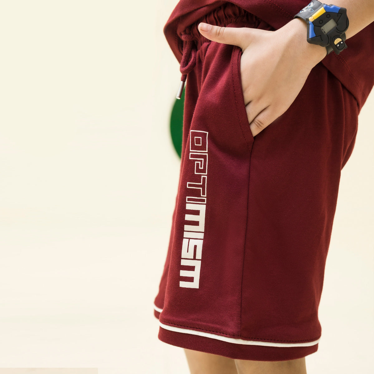 girls maroon minimalist oversized co ord set - GSK0002