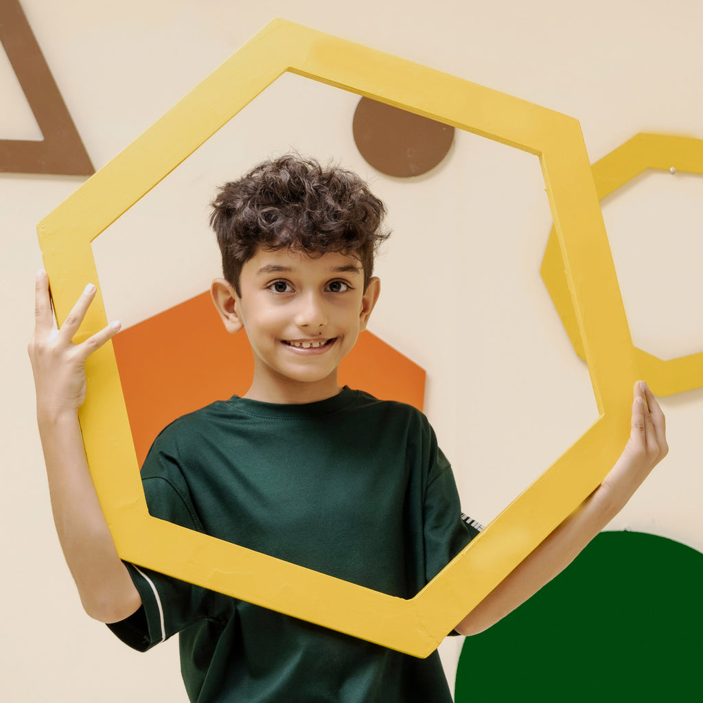 Boys green minimalist oversized co ord set - BSK0001