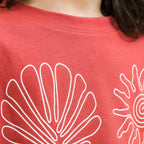 girls raspberry seashell print oversized tee - GTK0008