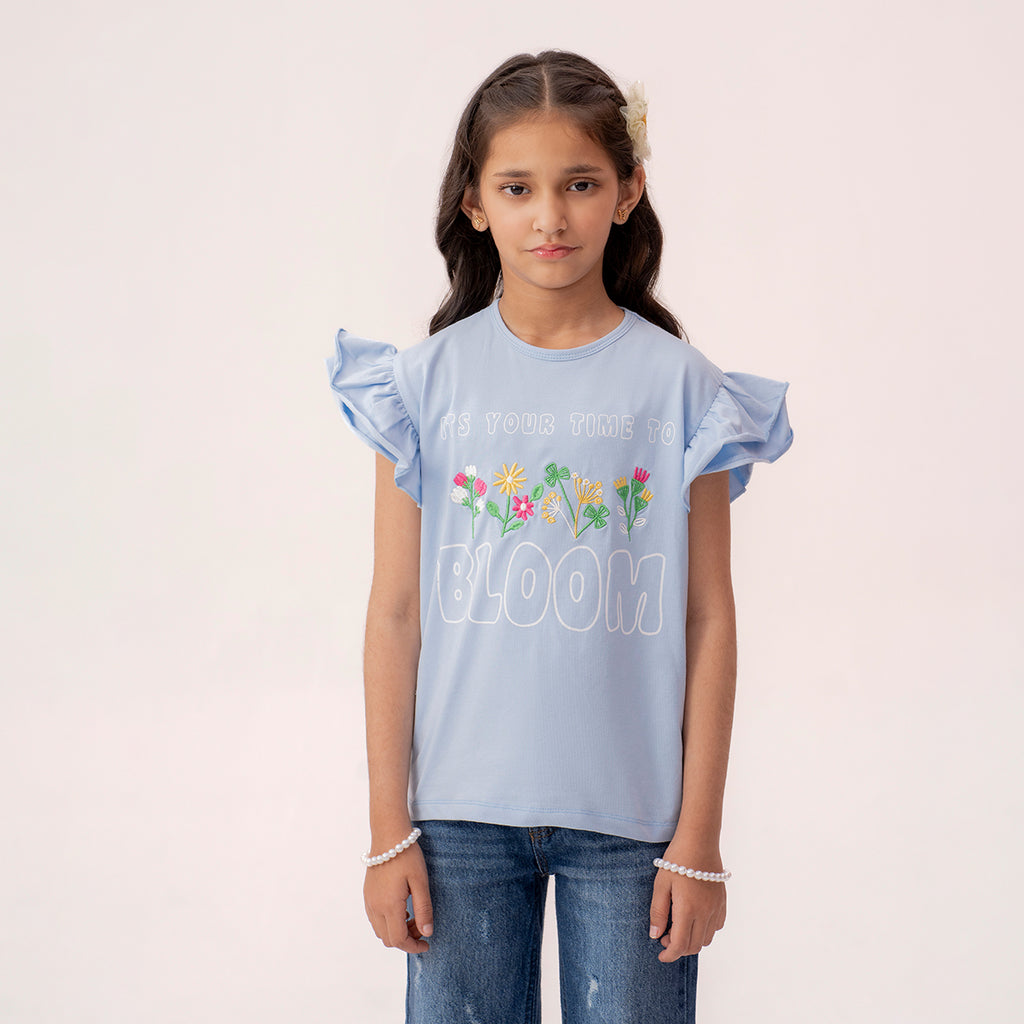 Girls sky blue t-shirt GTK-0003