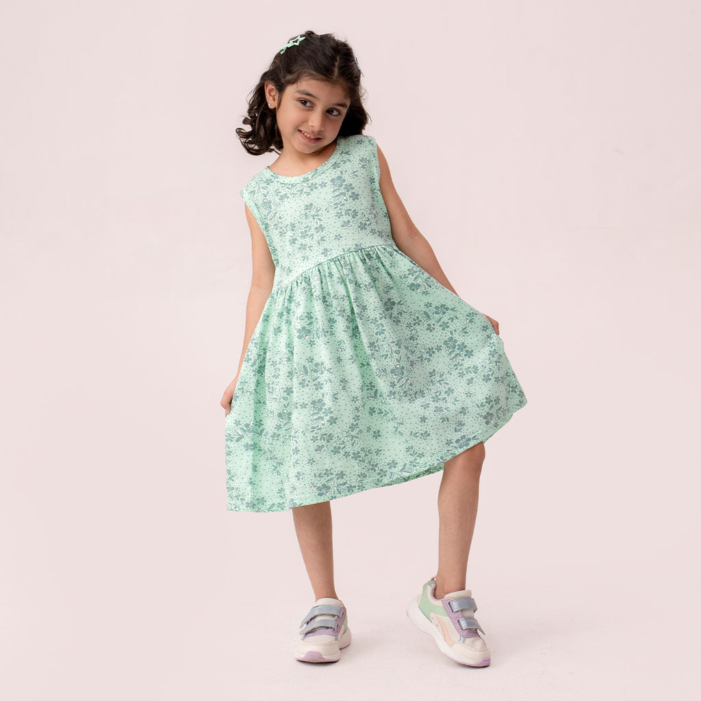 Girls green dress GTW-0009