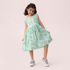 Girls green dress GTW-0009