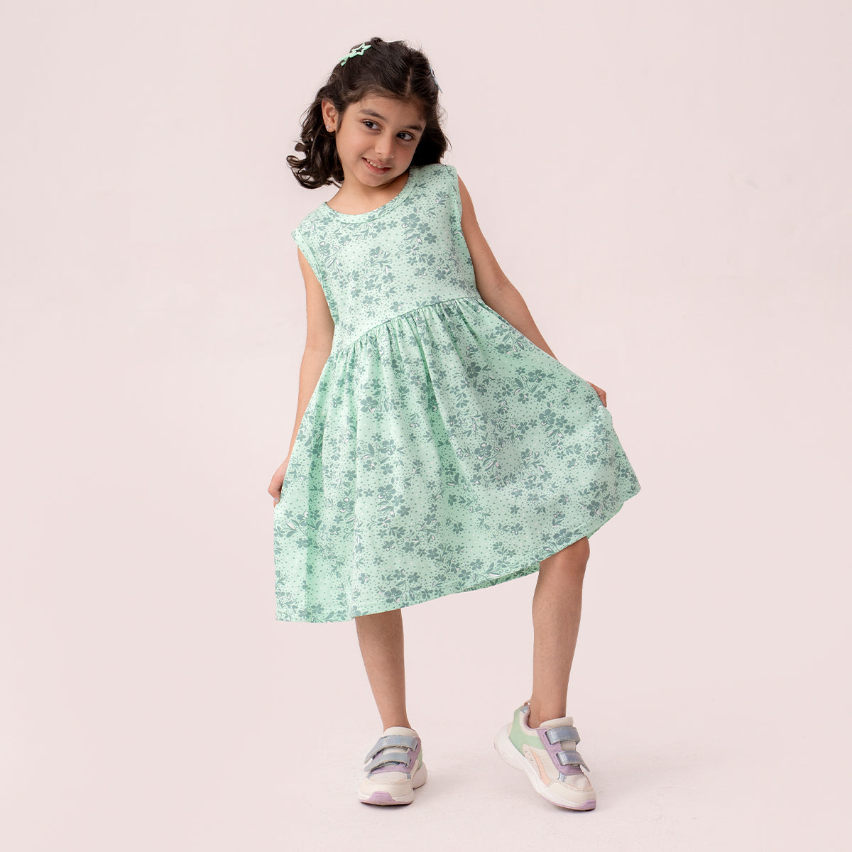 Girls green dress GTW-0009