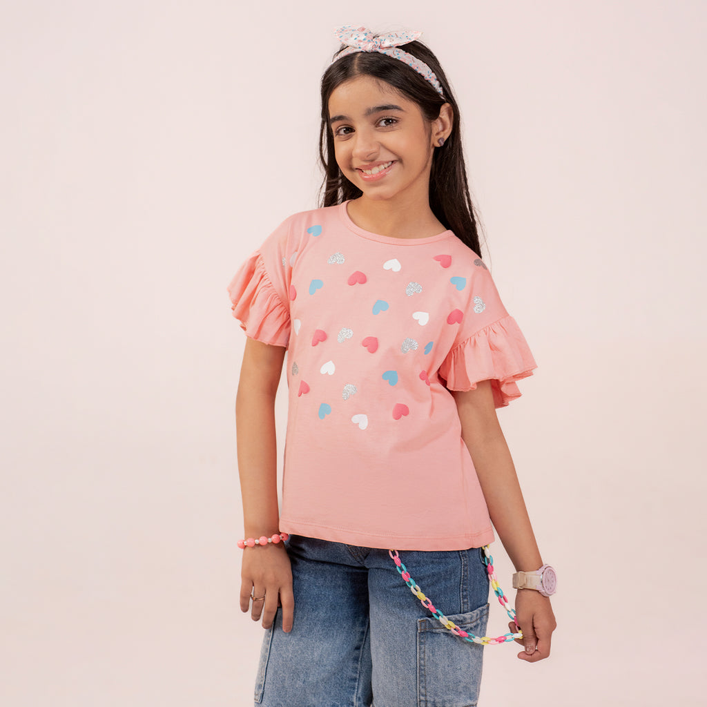Girls pink t-shirt GTK-0004