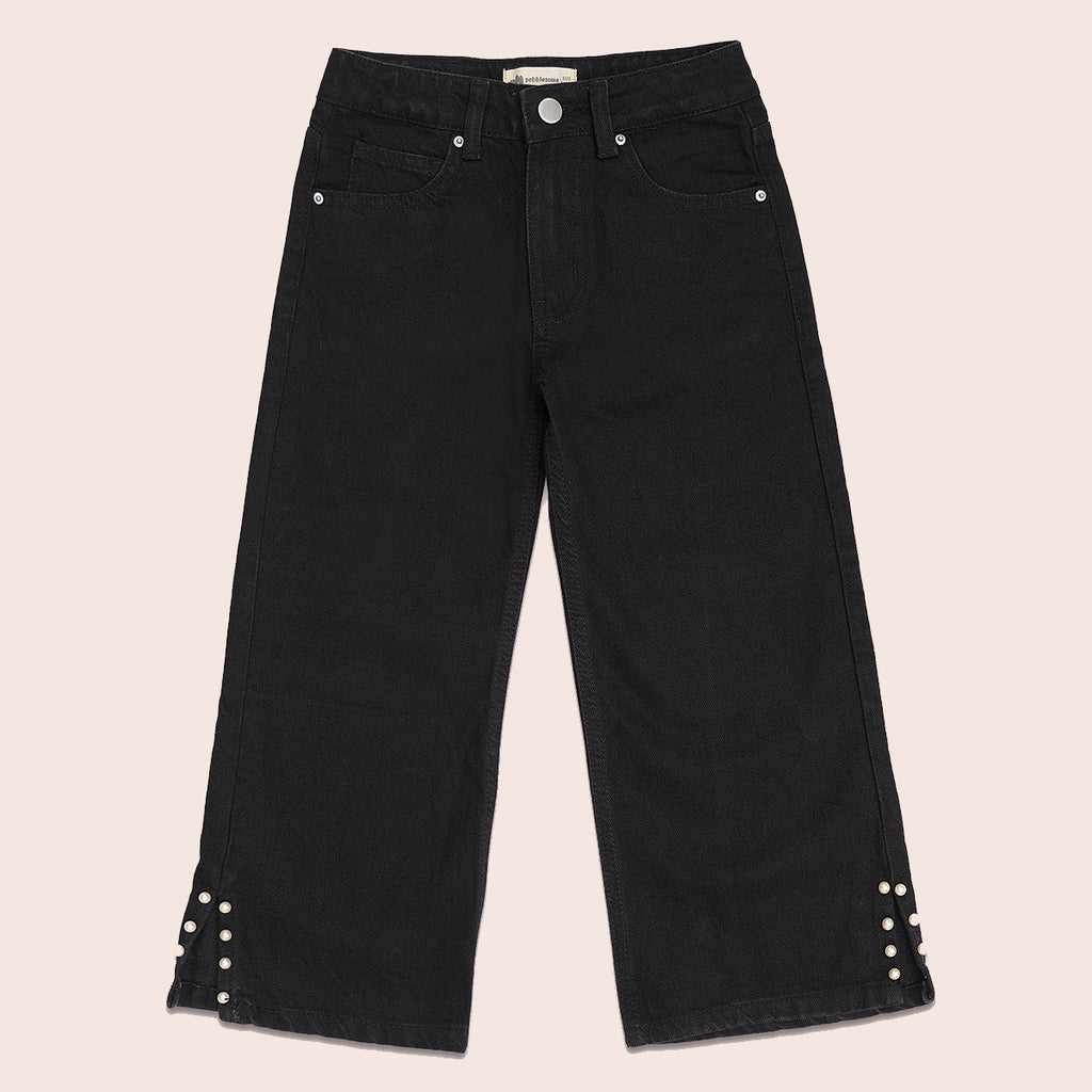 Girls straight fit jeans Black GBD-0002