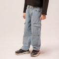 Boys denim cargo pants Light Blue BBD-0003