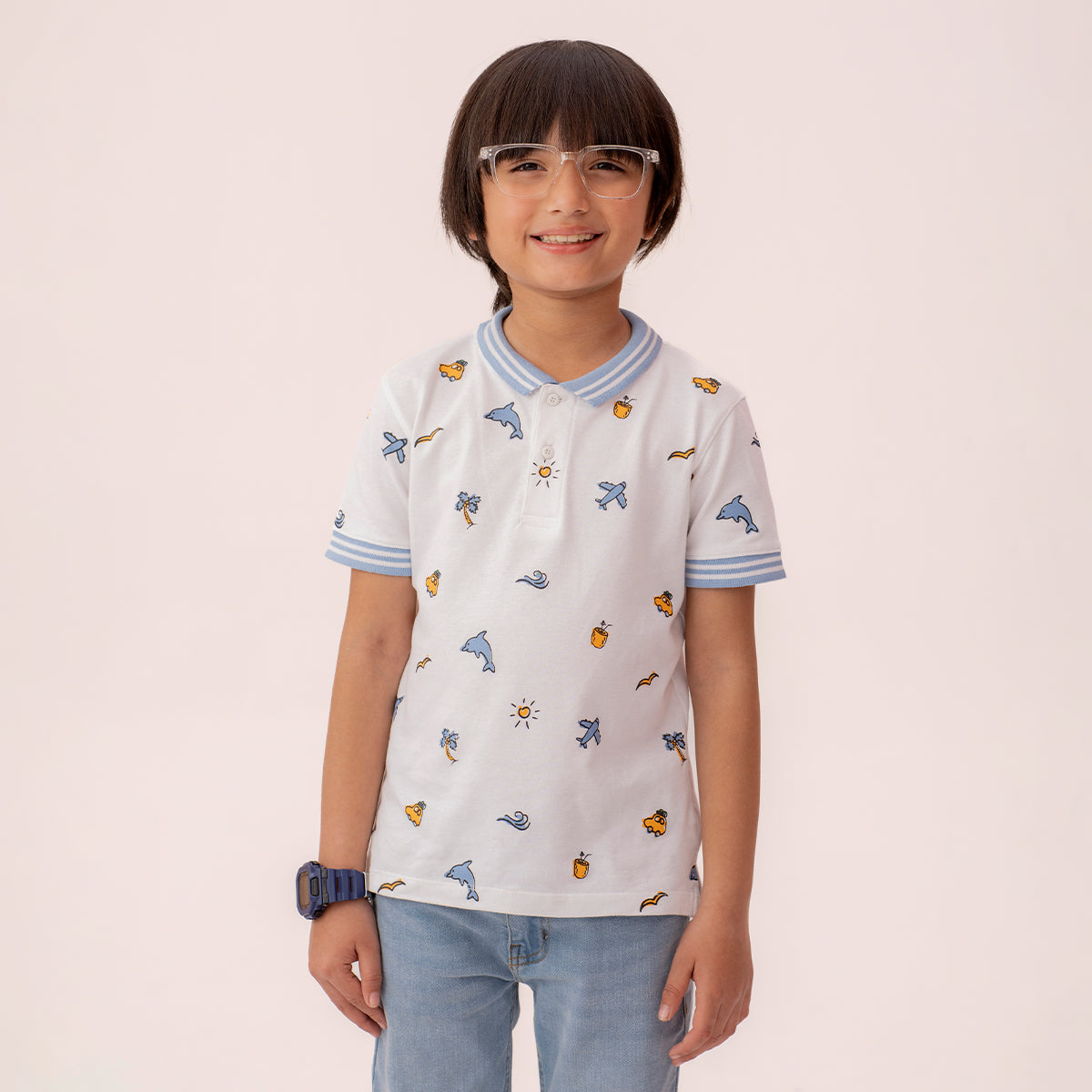 Boys white polo shirt BTK-0002