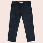 Boys twill cargo pants Bluish Black BBT-0003