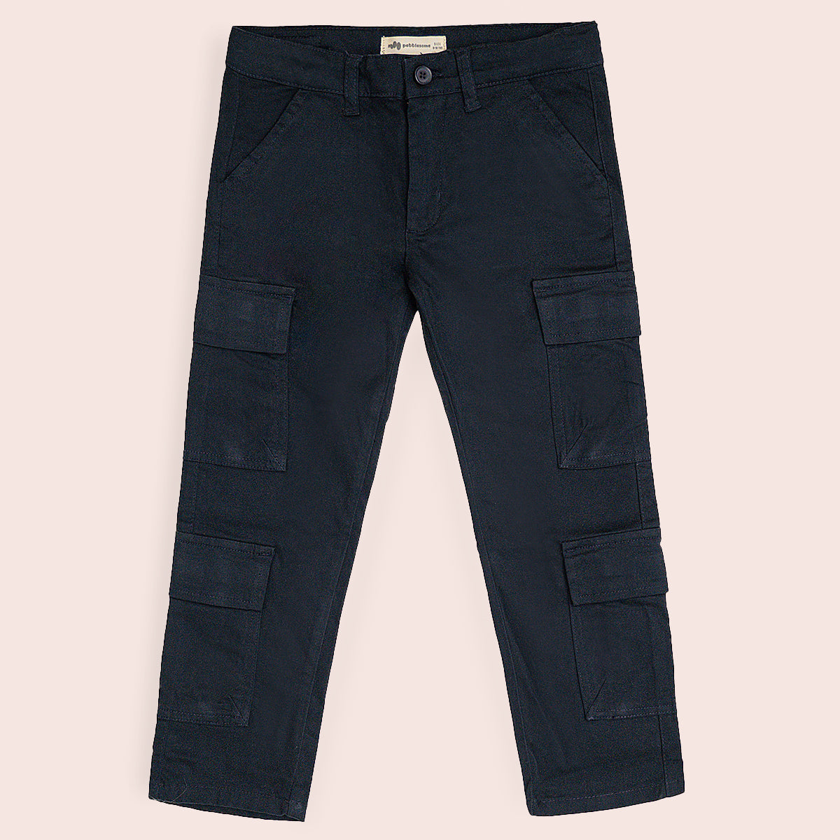 Boys twill cargo pants Bluish Black BBT-0003