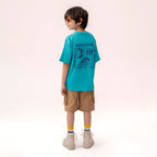 Boys turquoise oversized t-shirt BTK-0008