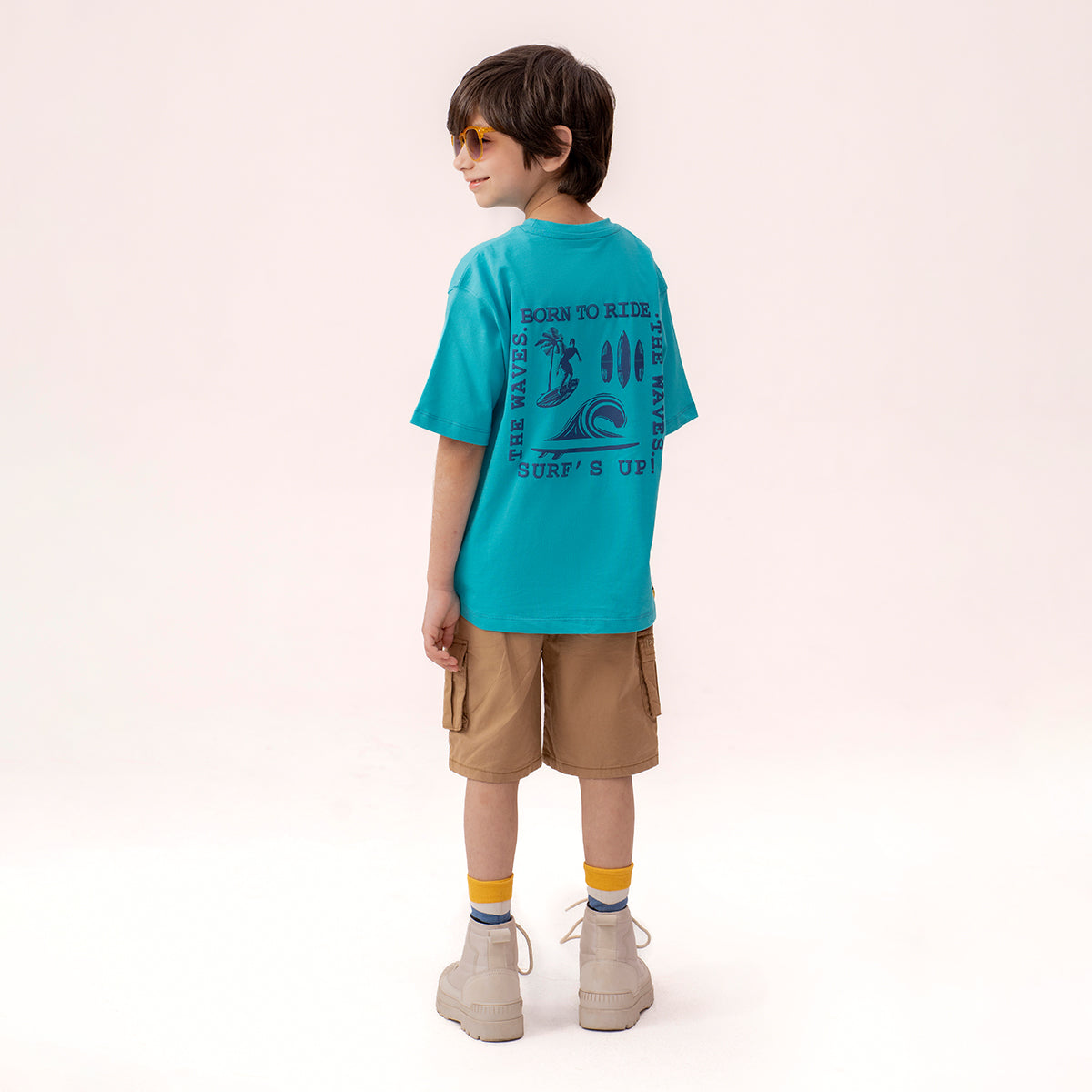 Boys turquoise oversized t-shirt BTK-0008