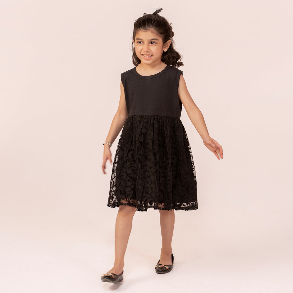 Girls black dress GTW-0011
