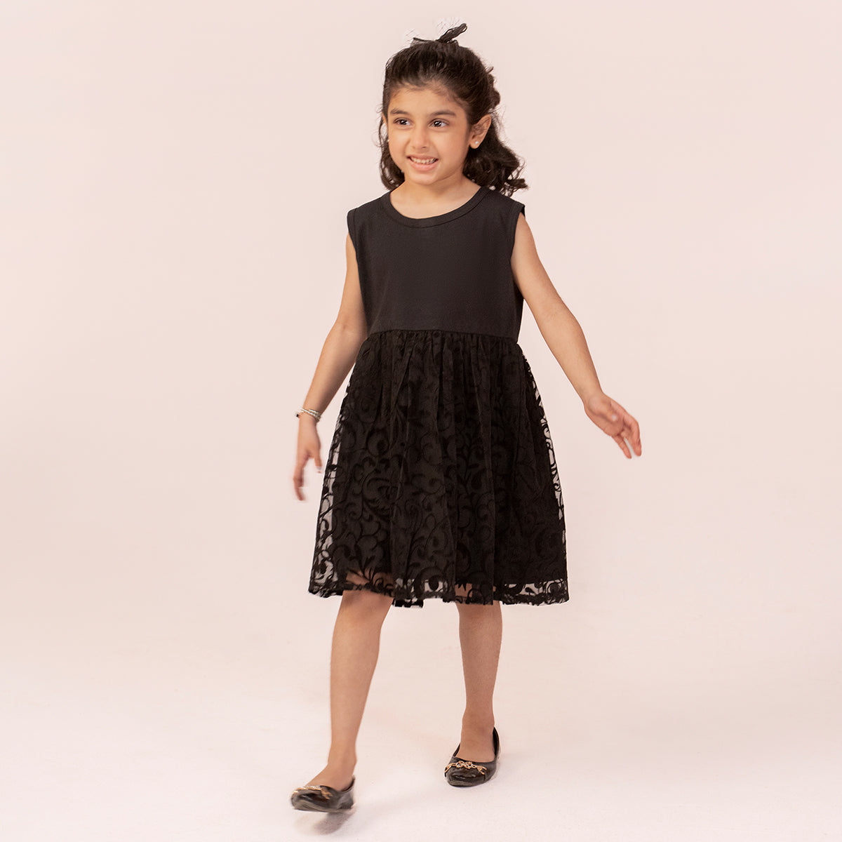 Girls black dress GTW-0011
