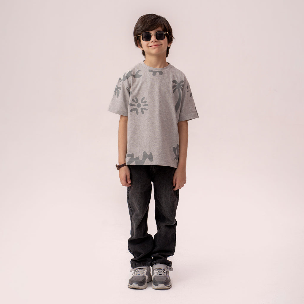 Boys grey oversized t-shirt BTK-0005