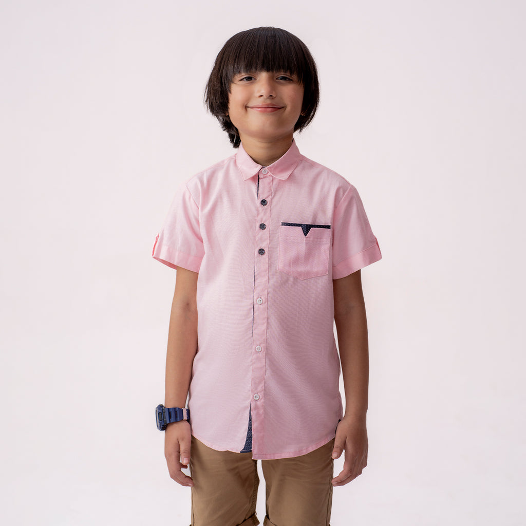 Boys pink formal half sleeve shirt BTW-0005