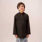 Boys black band collar full sleeve shirt BTW-0006