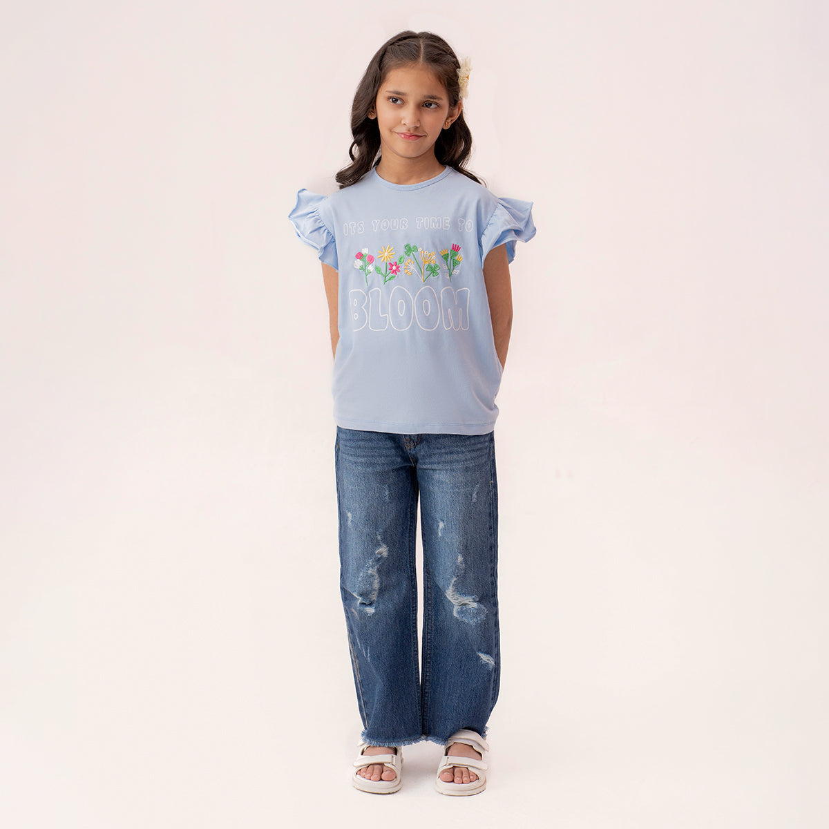 Girls sky blue t-shirt GTK-0003