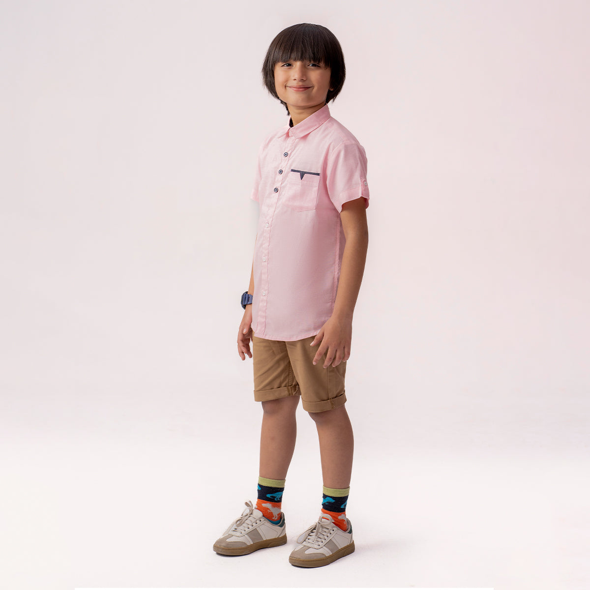 Girls pink formal half sleeve shirt BTW-0005