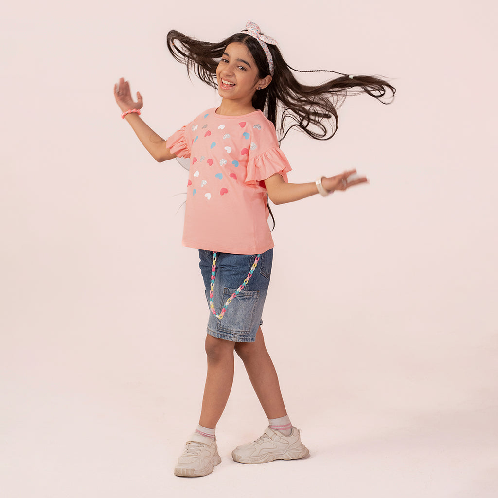 Girls pink t-shirt GTK-0004