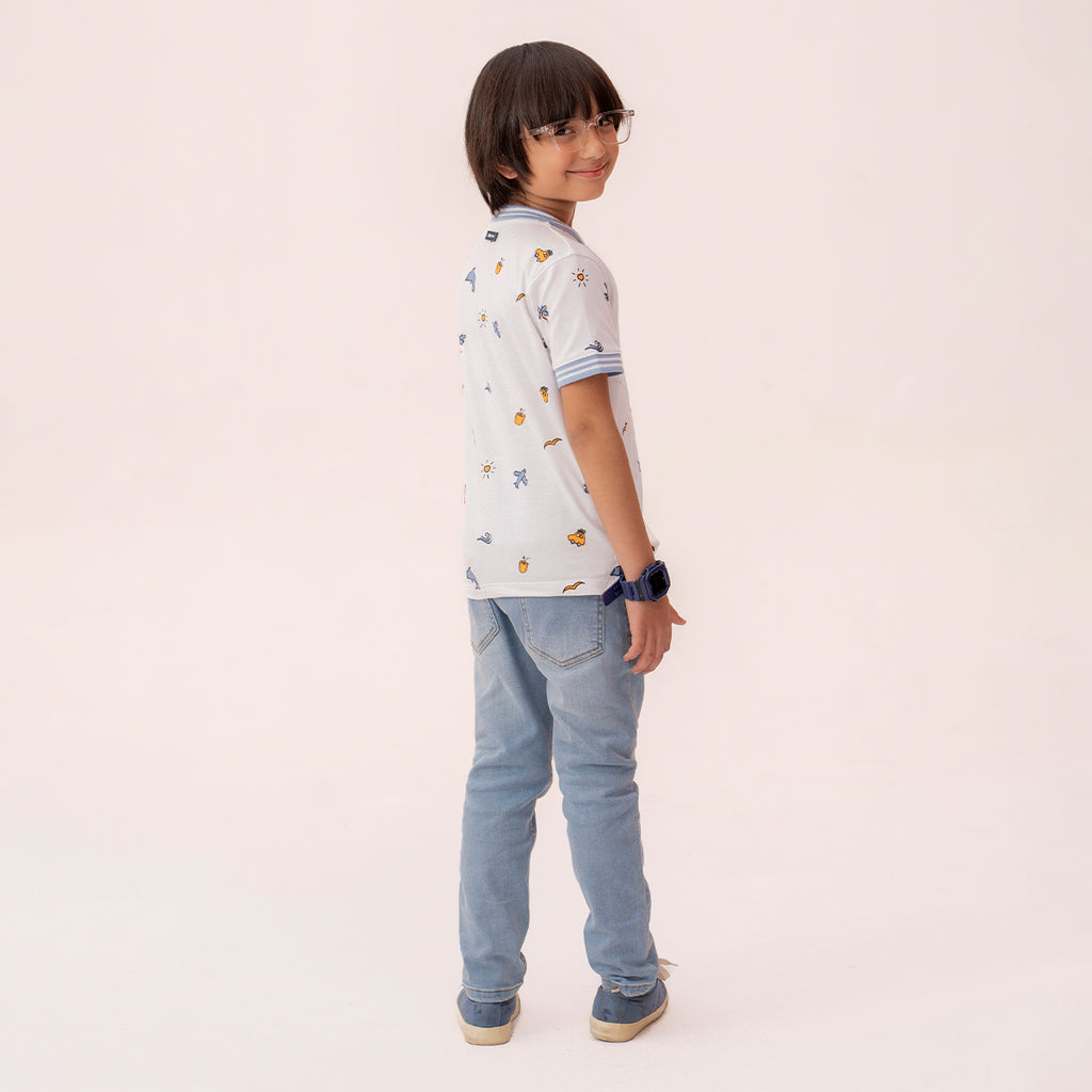 Boys white polo shirt BTK-0002