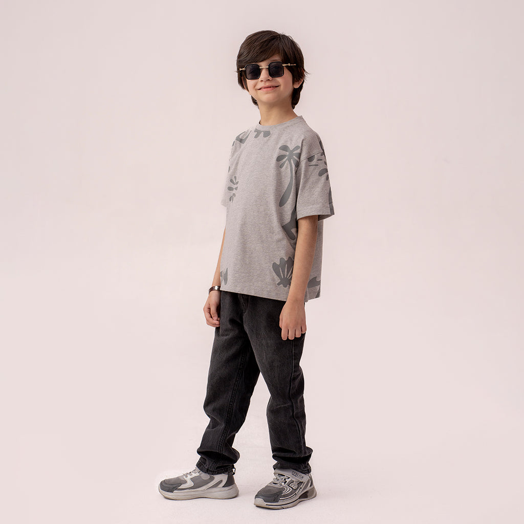 Boys grey oversized t-shirt BTK-0005