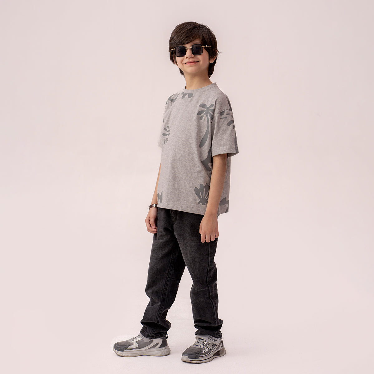Boys grey oversized t-shirt BTK-0005