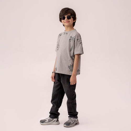 Boys grey oversized t-shirt BTK-0005