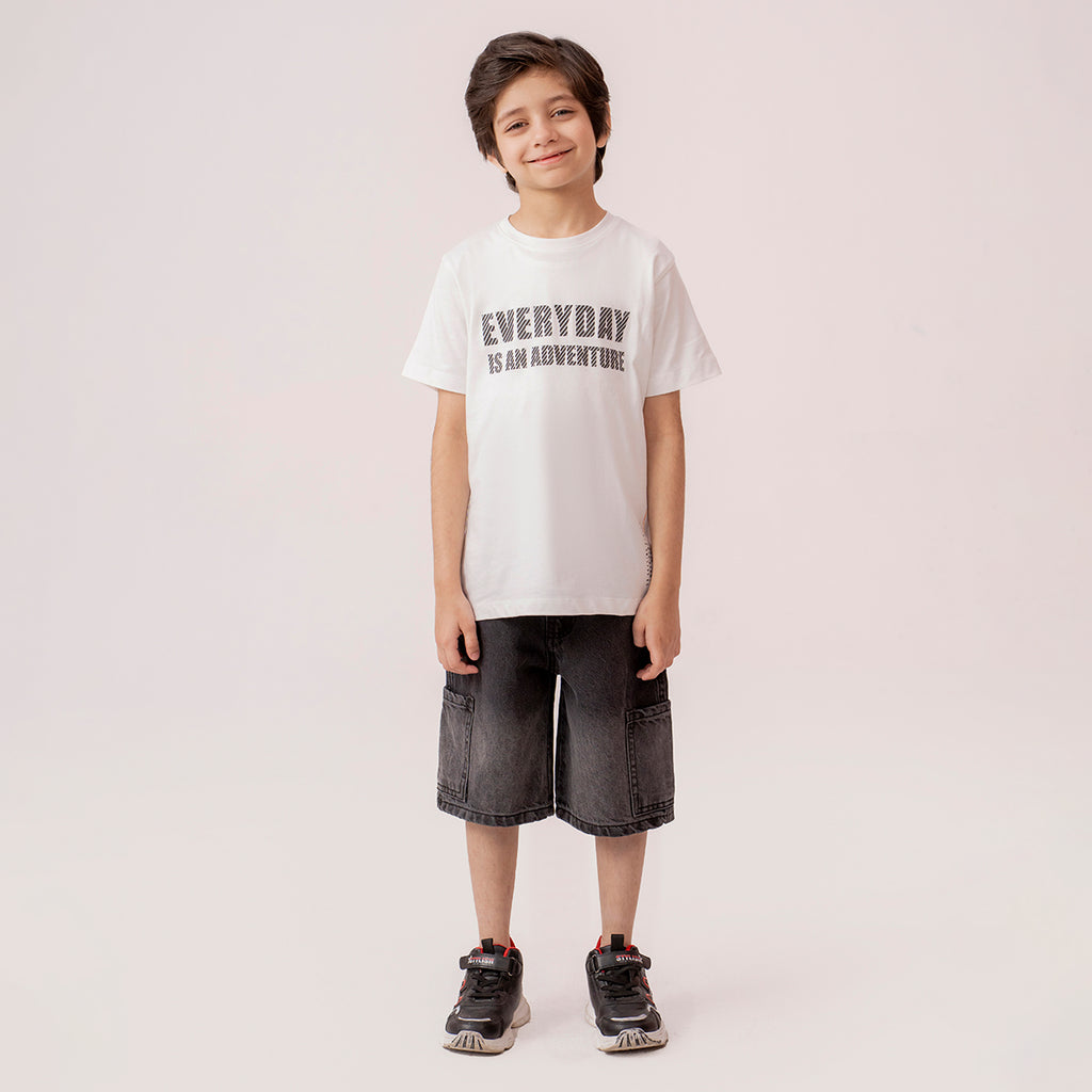 Boys denim cargo shorts Mid Grey BBD-0001