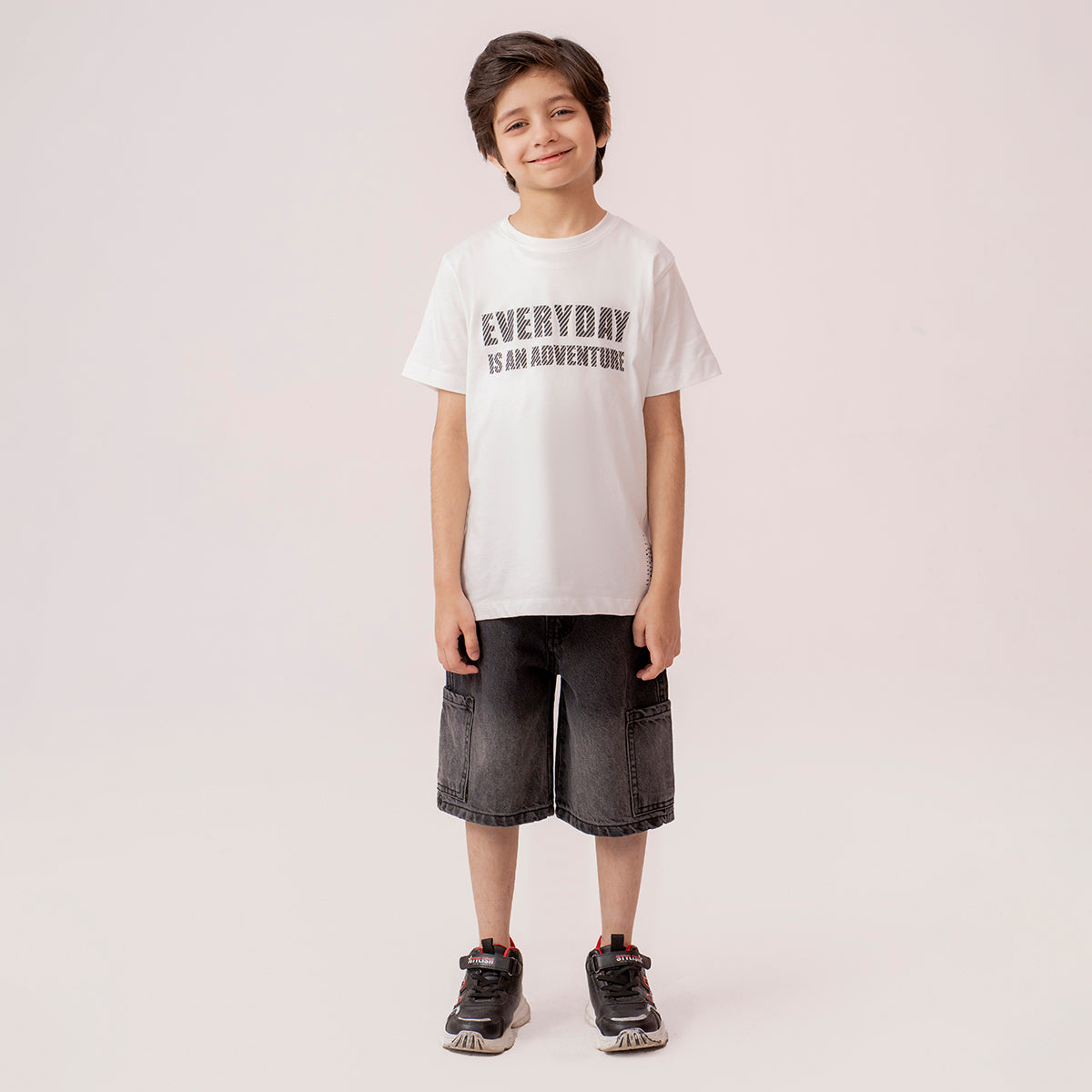 Boys denim cargo shorts Mid Grey BBD-0001