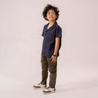 Boys navy resort collar half sleeve shirt BTW-0008