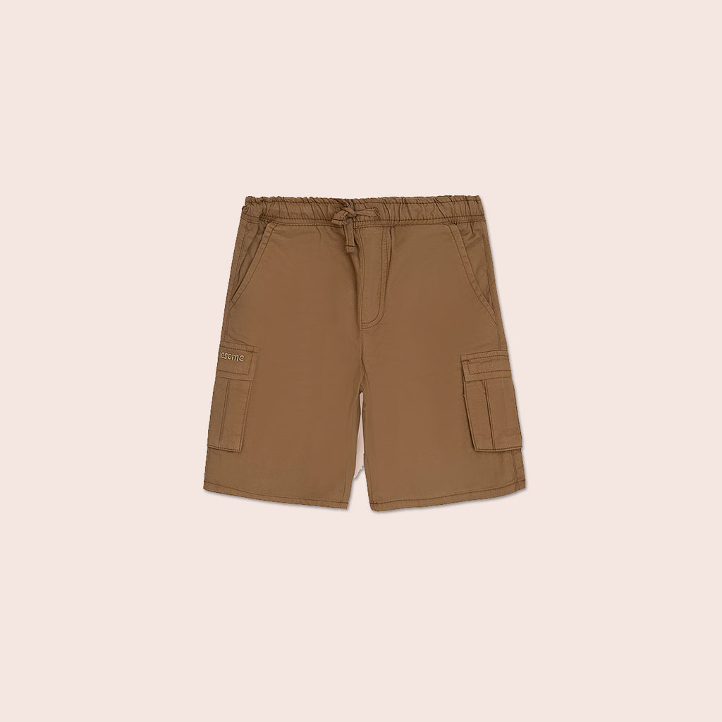 Boys twill cargo shorts Tan BBT-0002