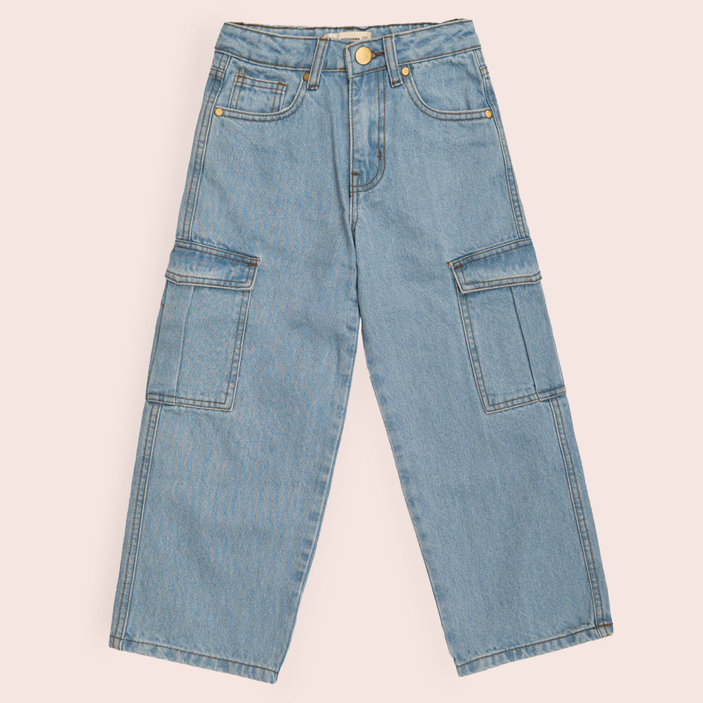 Boys denim cargo pants Light Blue BBD-0003