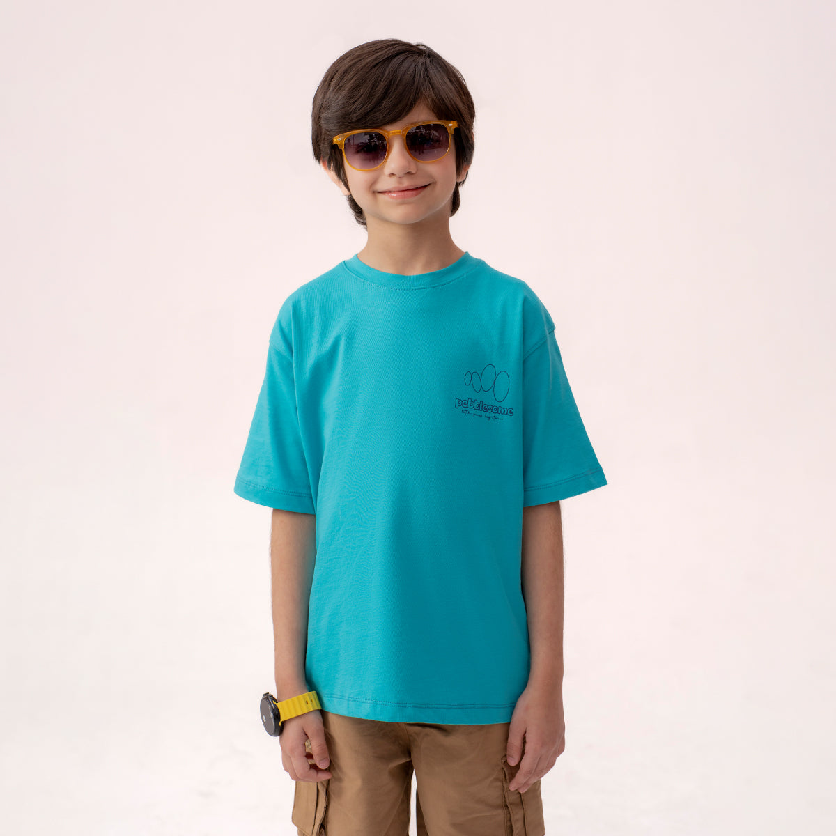 Boys turquoise oversized t-shirt BTK-0008