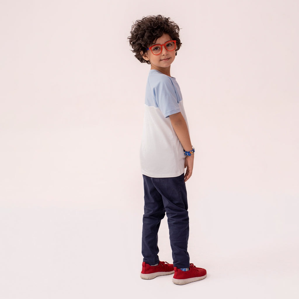 Girls white-sky blue t-shirt BTK-0010