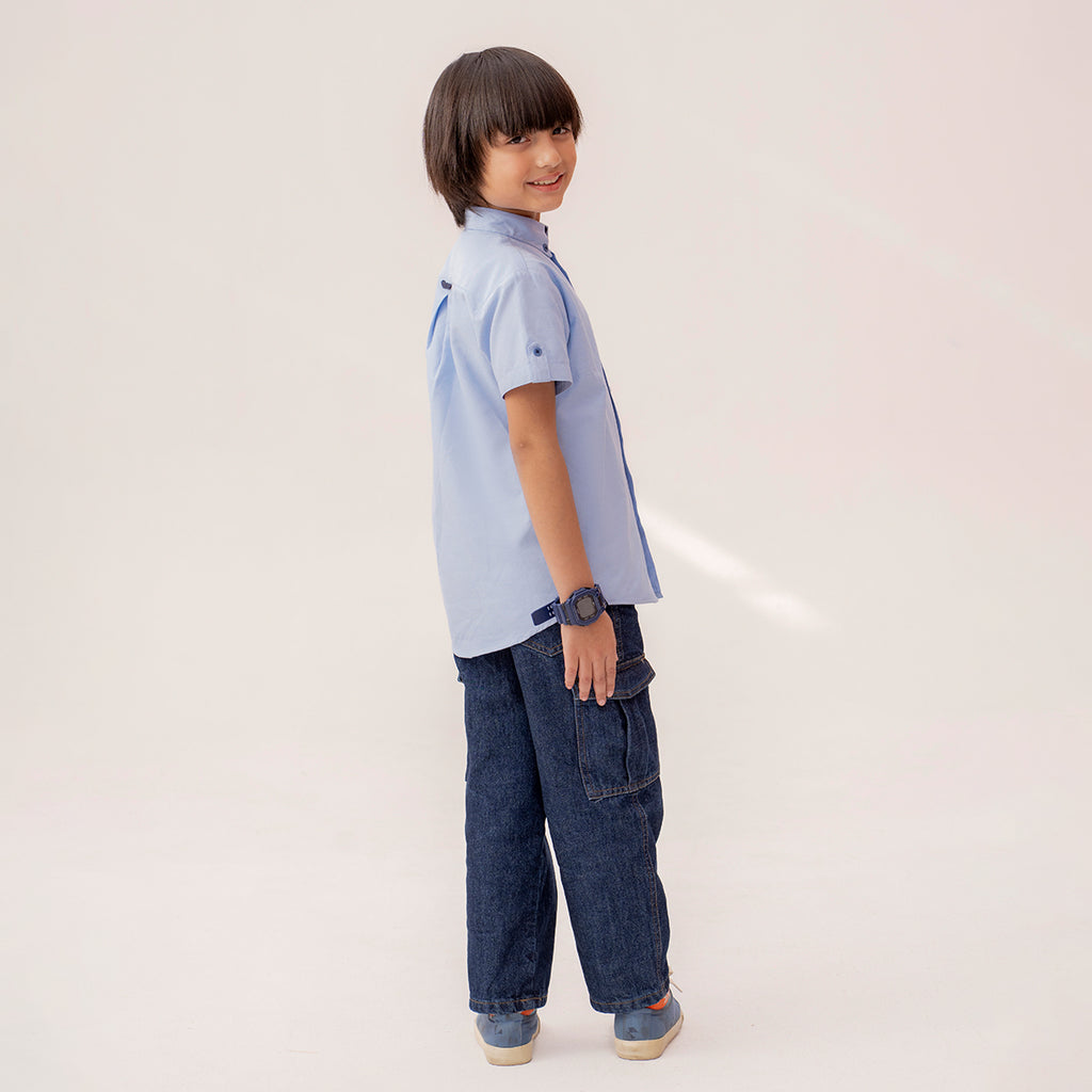 Boys sky blue formal half sleeve shirt BTW-0004