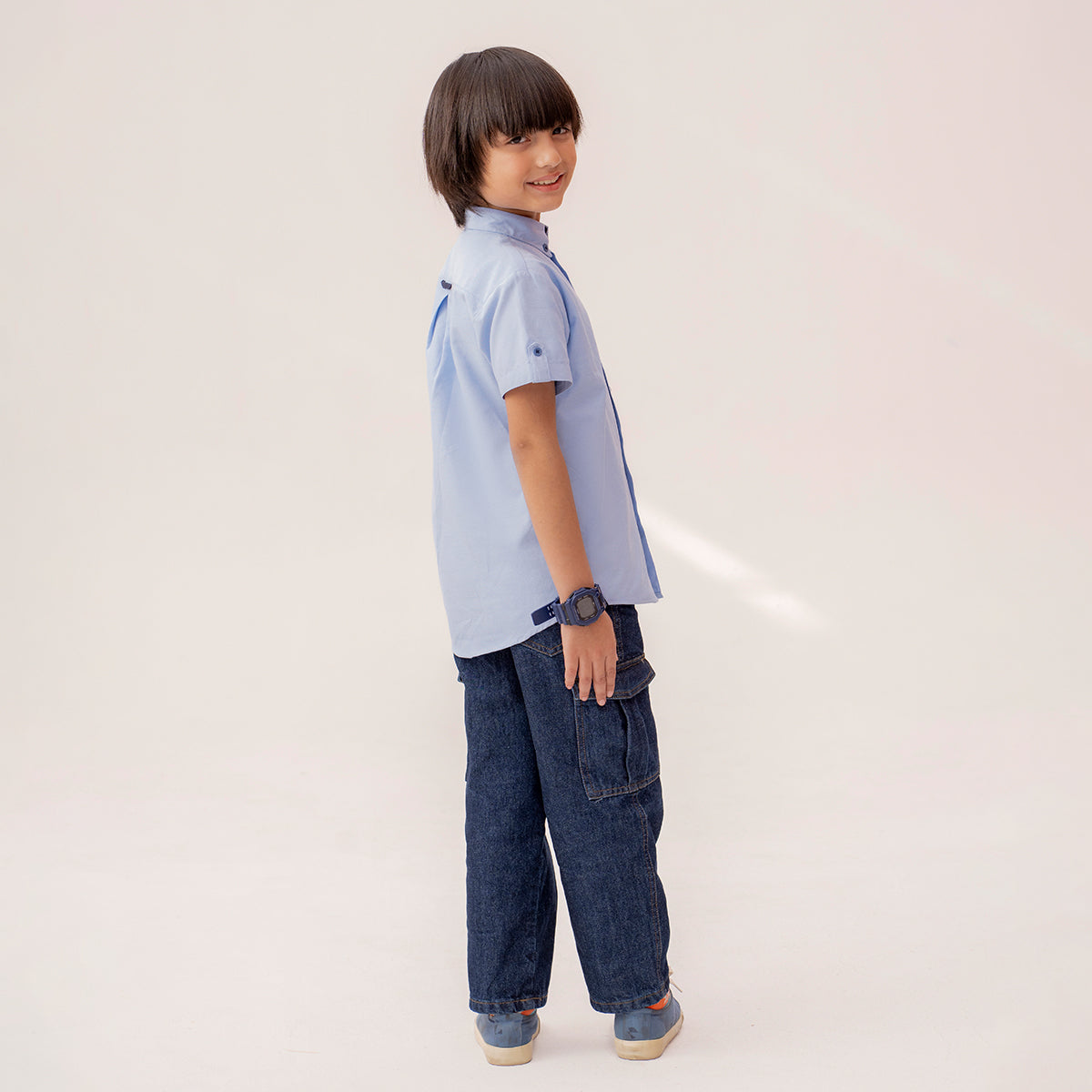 Boys sky blue formal half sleeve shirt BTW-0004