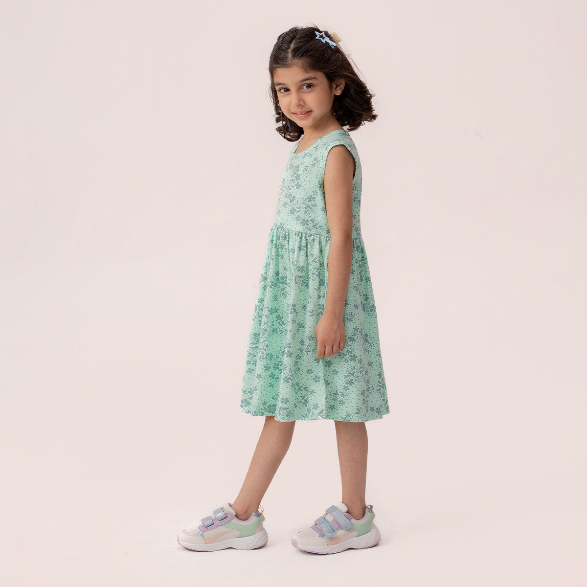 Girls green dress GTW-0009