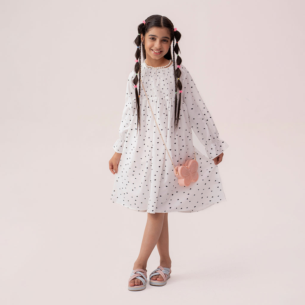 Girls white dress GTW-0008