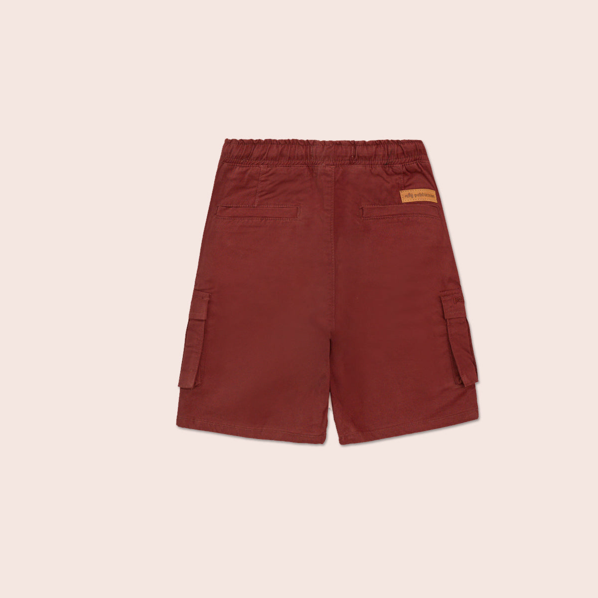 Boys twill cargo shorts Maroon BBT-0002
