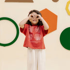 Girls white jacquard wide leg pants - GBW0017