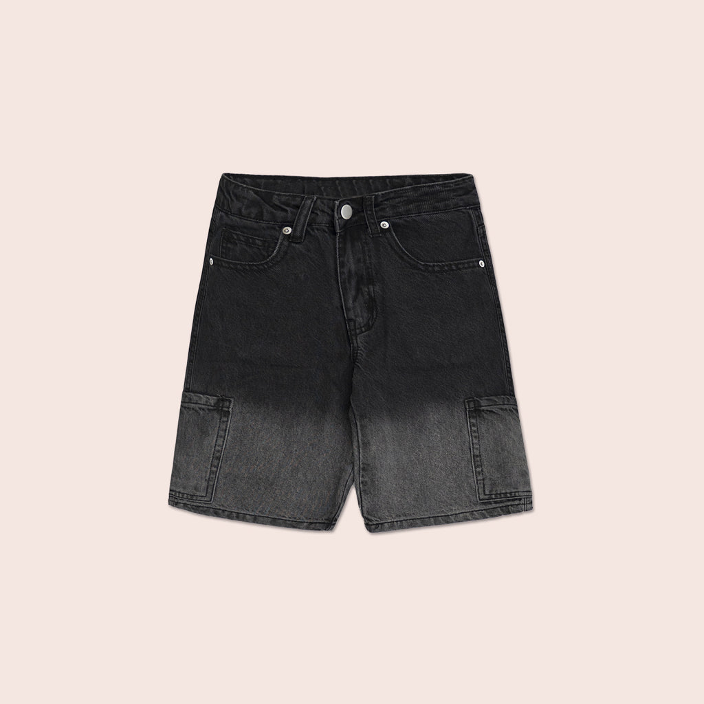 Boys denim cargo shorts Mid Grey BBD-0001