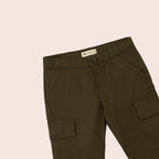 Boys twill cargo pants Olive BBT-0003