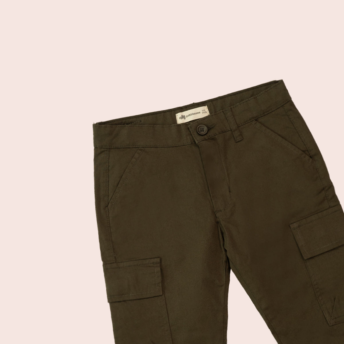 Boys twill cargo pants Olive BBT-0003