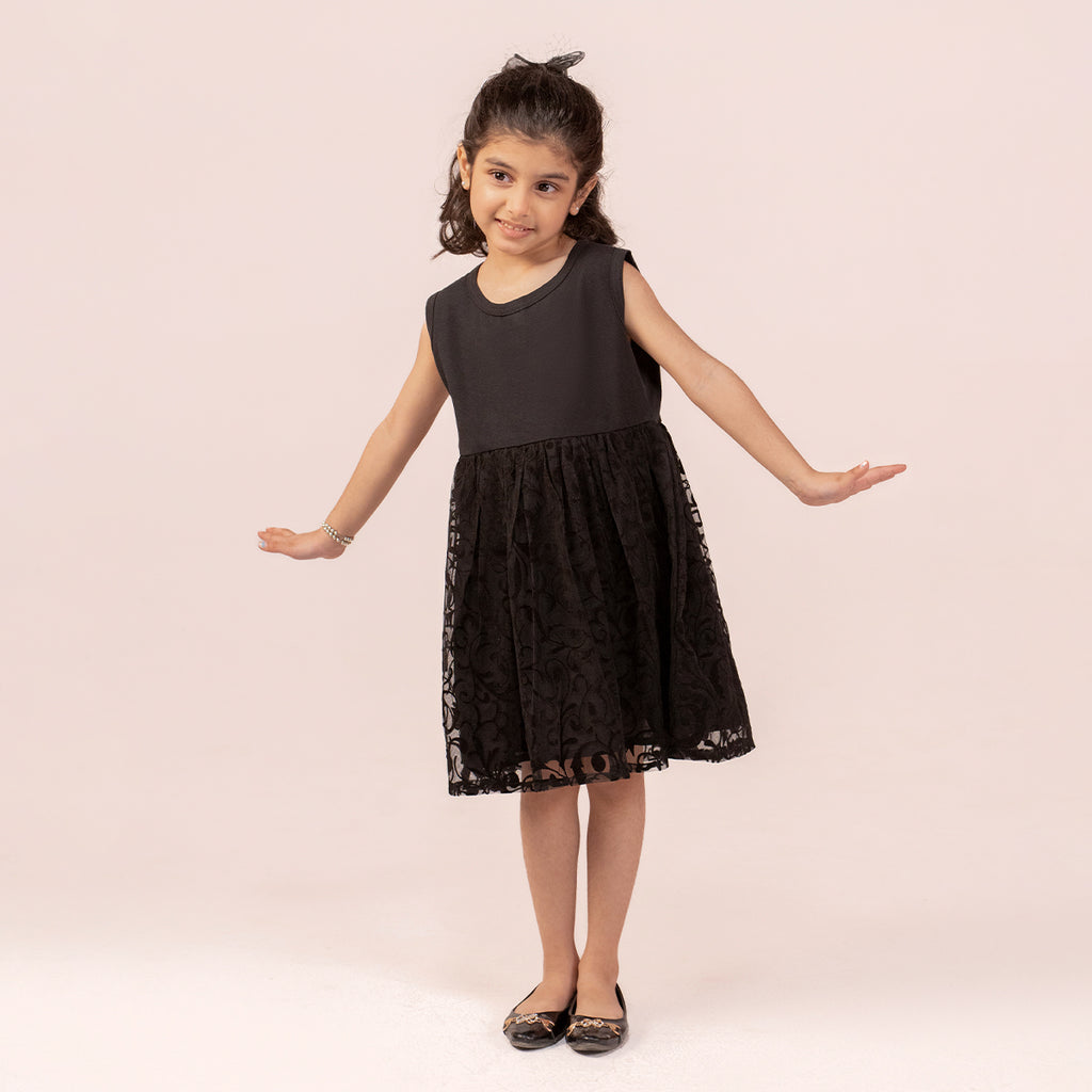 Girls black dress GTW-0011