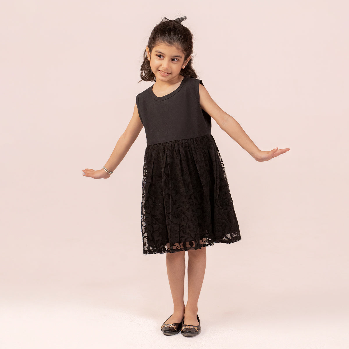 Girls black dress GTW-0011