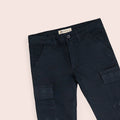 Boys twill cargo pants Bluish Black BBT-0003