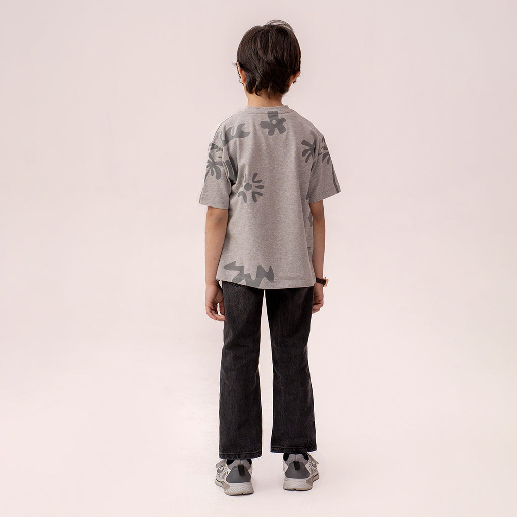 Boys grey oversized t-shirt BTK-0005